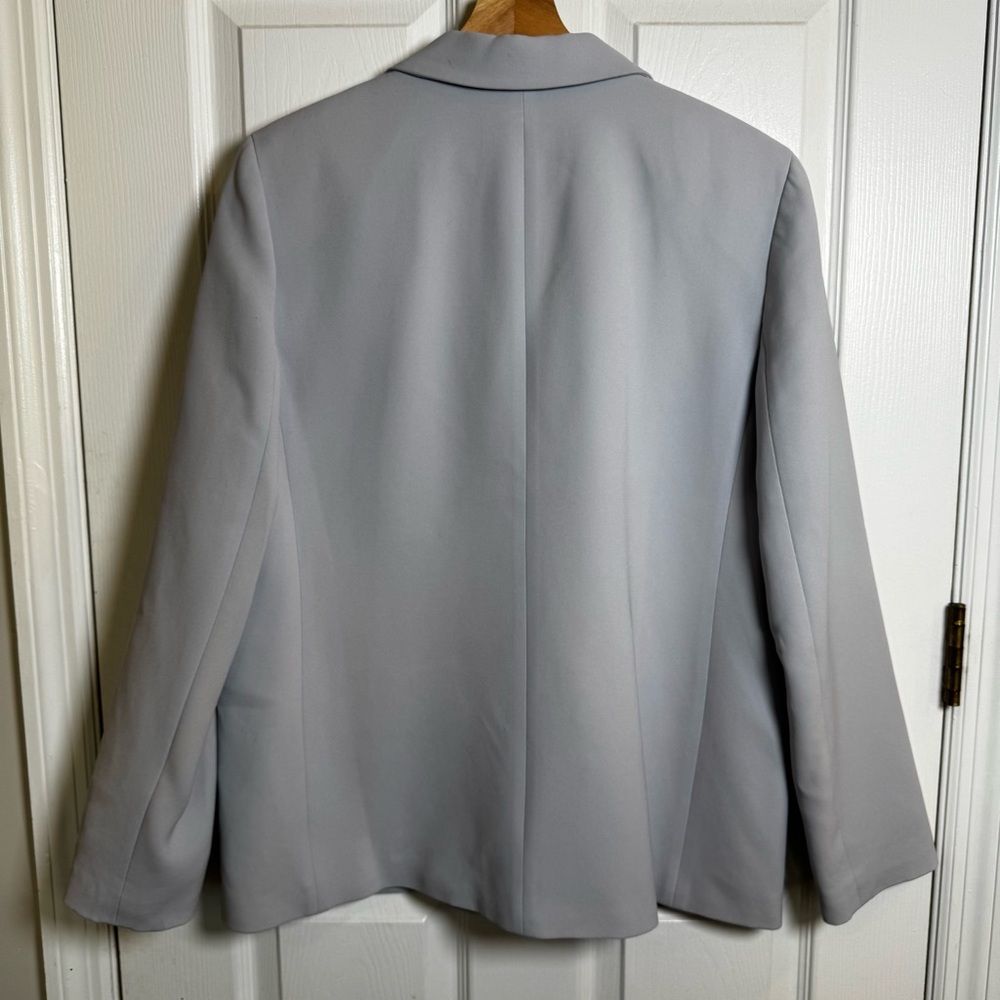 Lafayette 148 New York Gray Blazer Sz 12 Double Button Career Jacket Workwear - Picture 9 of 11